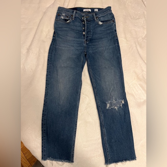 Re/Done Women’s Mid-Rise Straight Legs Jean Size US 28 - Excellent Condition - Picture 4 of 7